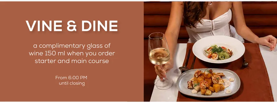Vine and Dine promo banner inside the ASAI Cafe menu